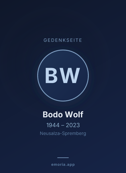 Gedenkportrait von Bodo Wolf