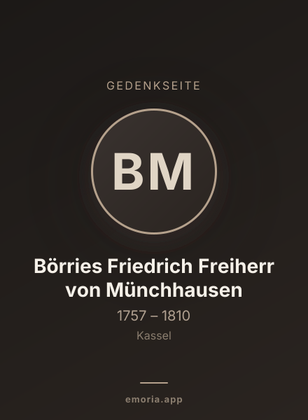 Gedenkportrait von Börries Friedrich Freiherr von Münchhausen