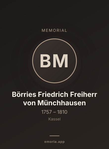 Memorial portrait of Börries Friedrich Freiherr von Münchhausen