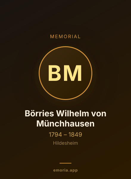 Memorial portrait of Börries Wilhelm von Münchhausen