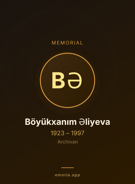 Memorial portrait of Böyükxanım Əliyeva