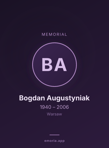 Memorial portrait of Bogdan Augustyniak