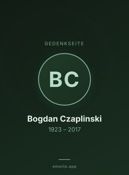 Gedenkportrait von Bogdan Czaplinski