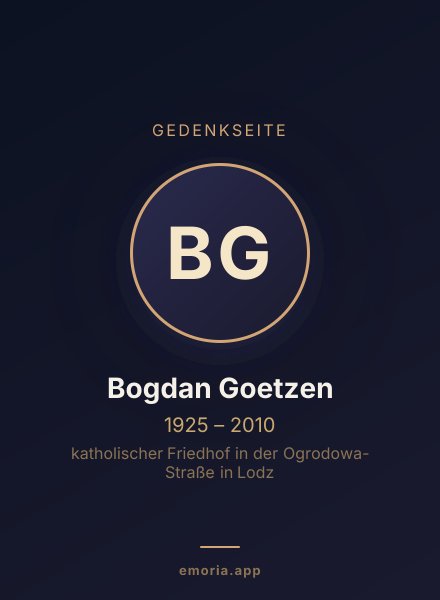 Gedenkportrait von Bogdan Goetzen