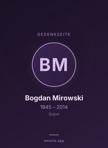 Gedenkportrait von Bogdan Mirowski