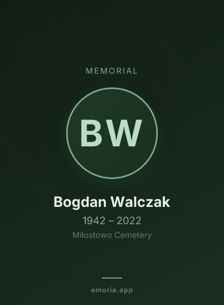 Memorial portrait of Bogdan Walczak