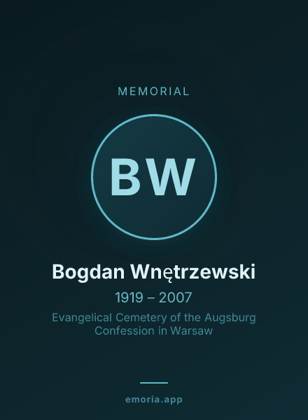 Memorial portrait of Bogdan Wnętrzewski