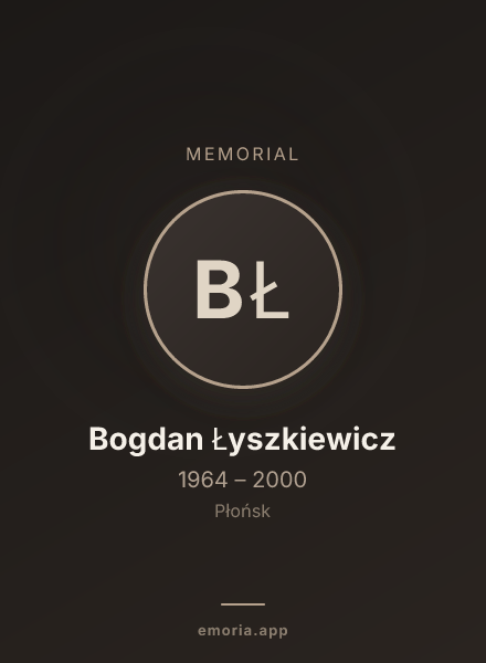 Memorial portrait of Bogdan Łyszkiewicz