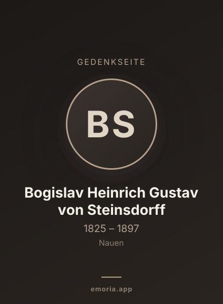 Gedenkportrait von Bogislav Heinrich Gustav von Steinsdorff