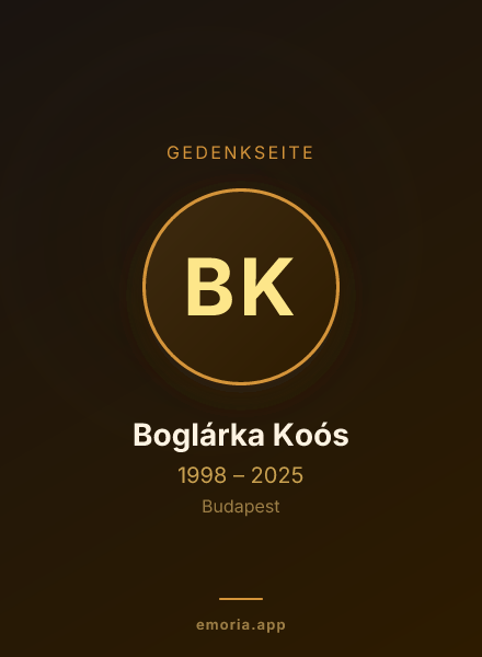 Gedenkportrait von Boglárka Koós