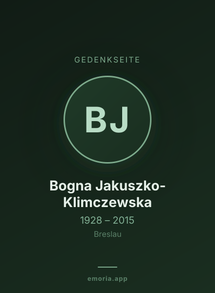 Gedenkportrait von Bogna Jakuszko-Klimczewska