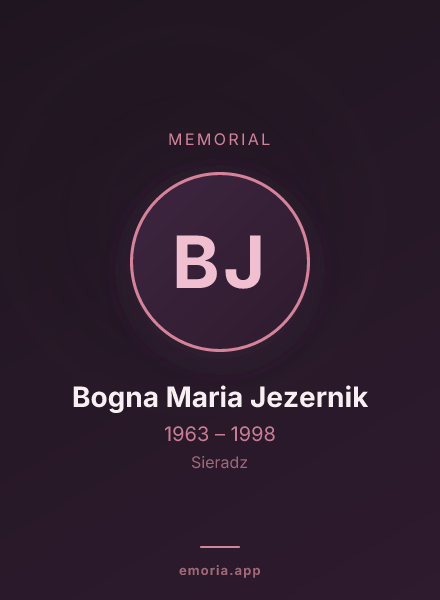 Memorial portrait of Bogna Maria Jezernik