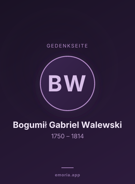 Gedenkportrait von Bogumił Gabriel Walewski