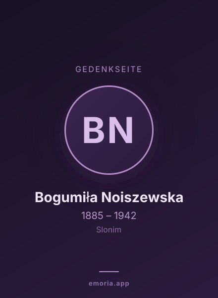 Gedenkportrait von Bogumiła Noiszewska