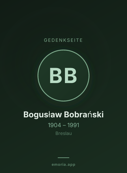 Gedenkportrait von Bogusław Bobrański