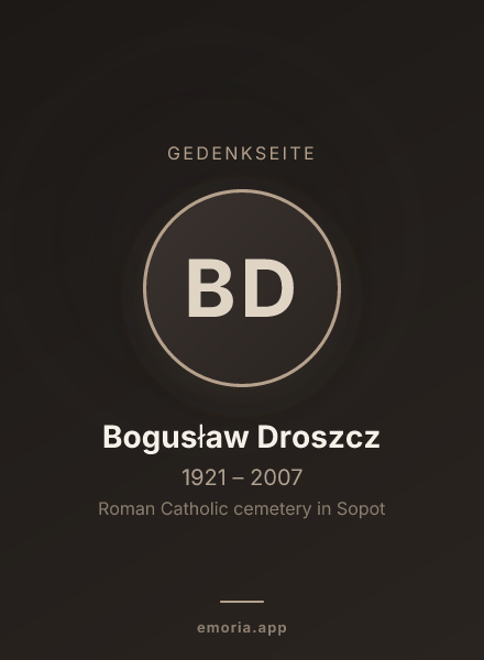 Gedenkportrait von Bogusław Droszcz