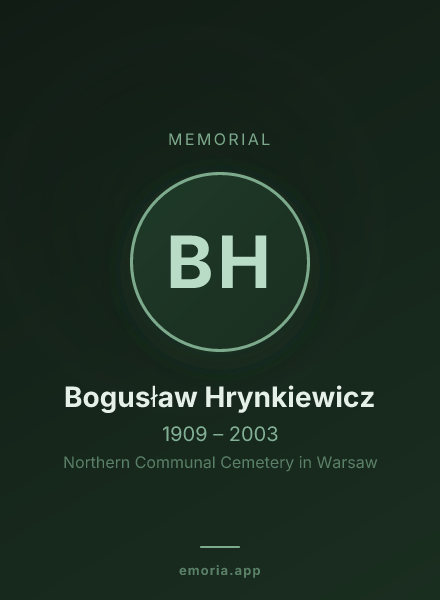 Memorial portrait of Bogusław Hrynkiewicz