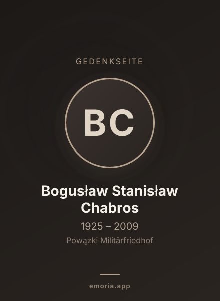 Gedenkportrait von Bogusław Stanisław Chabros