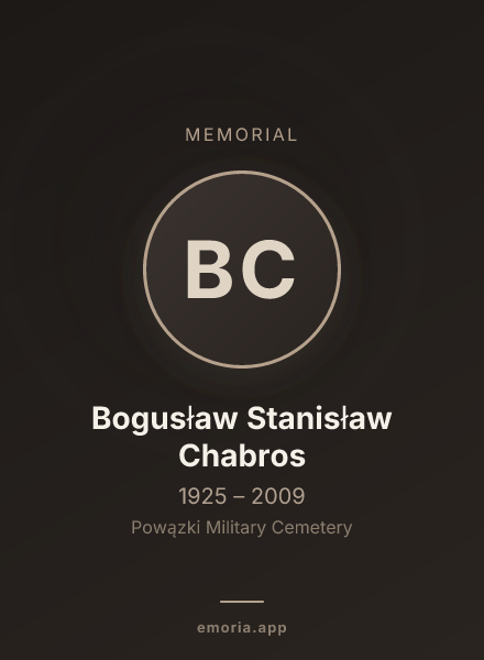 Memorial portrait of Bogusław Stanisław Chabros