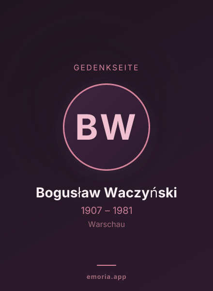 Gedenkportrait von Bogusław Waczyński