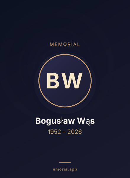 Memorial portrait of Bogusław Wąs