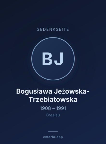 Gedenkportrait von Bogusława Jeżowska-Trzebiatowska