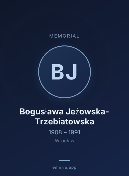 Memorial portrait of Bogusława Jeżowska-Trzebiatowska