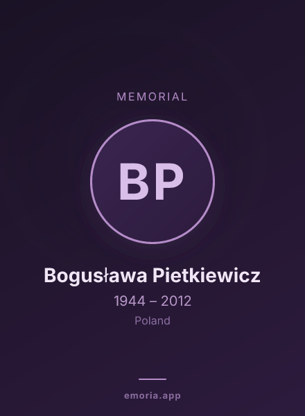 Memorial portrait of Bogusława Pietkiewicz