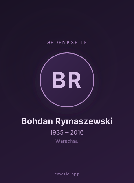 Gedenkportrait von Bohdan Rymaszewski