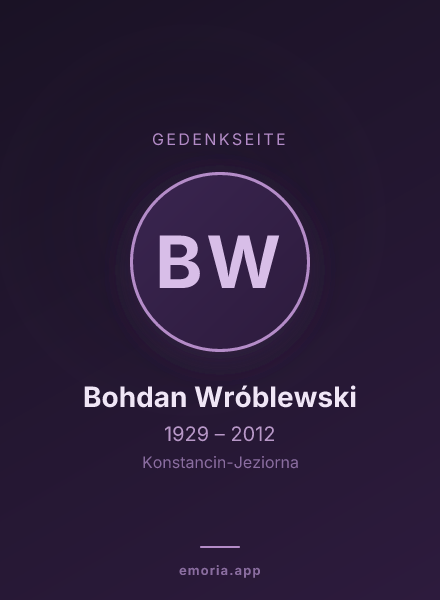 Gedenkportrait von Bohdan Wróblewski