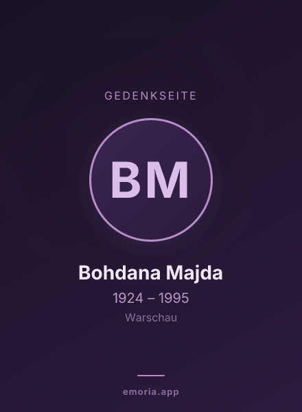 Gedenkportrait von Bohdana Majda