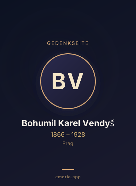 Gedenkportrait von Bohumil Karel Vendyš