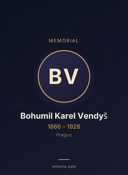 Memorial portrait of Bohumil Karel Vendyš