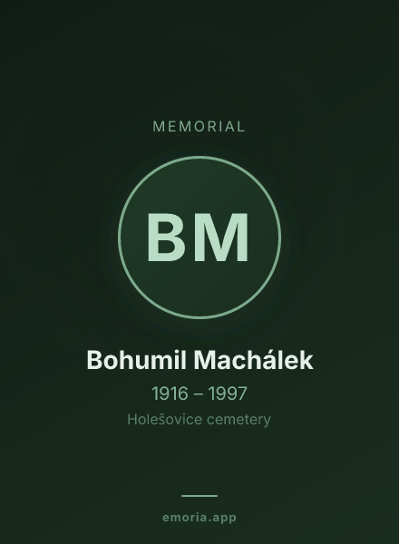 Memorial portrait of Bohumil Machálek