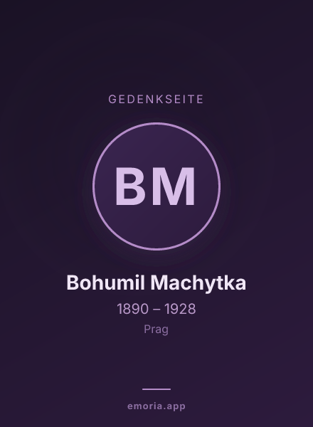 Gedenkportrait von Bohumil Machytka