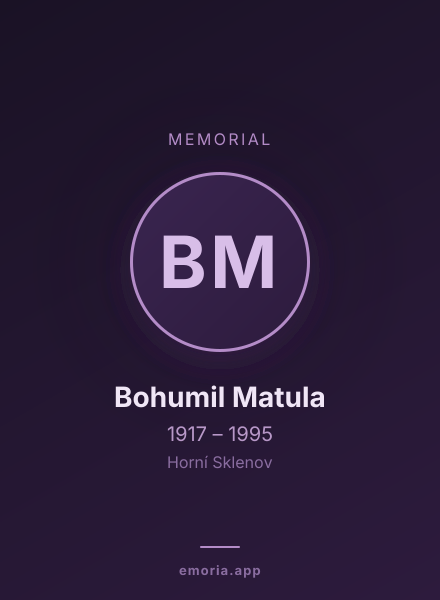 Memorial portrait of Bohumil Matula