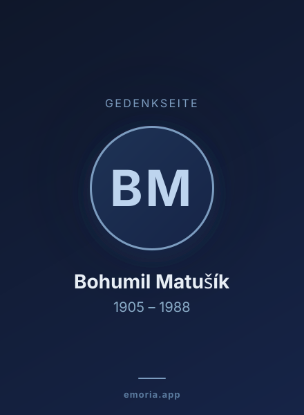Gedenkportrait von Bohumil Matušík