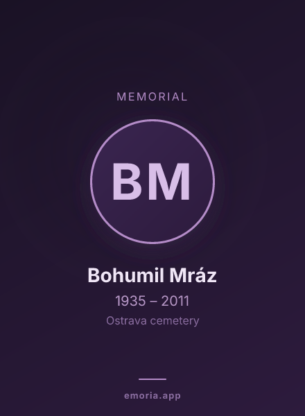 Memorial portrait of Bohumil Mráz