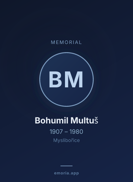 Memorial portrait of Bohumil Multuš