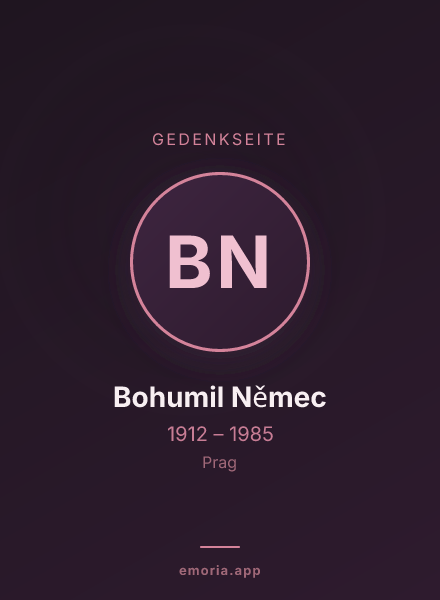 Gedenkportrait von Bohumil Němec