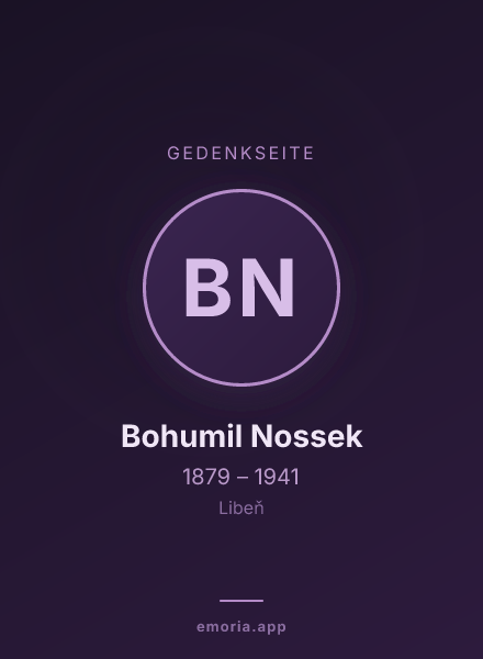 Gedenkportrait von Bohumil Nossek