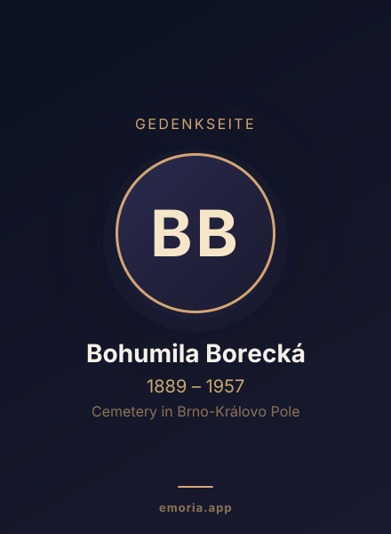 Gedenkportrait von Bohumila Borecká