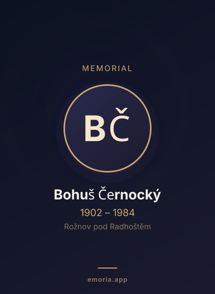 Memorial portrait of Bohuš Černocký