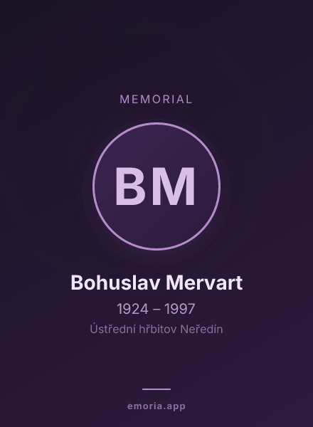 Memorial portrait of Bohuslav Mervart