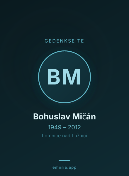 Gedenkportrait von Bohuslav Mičán