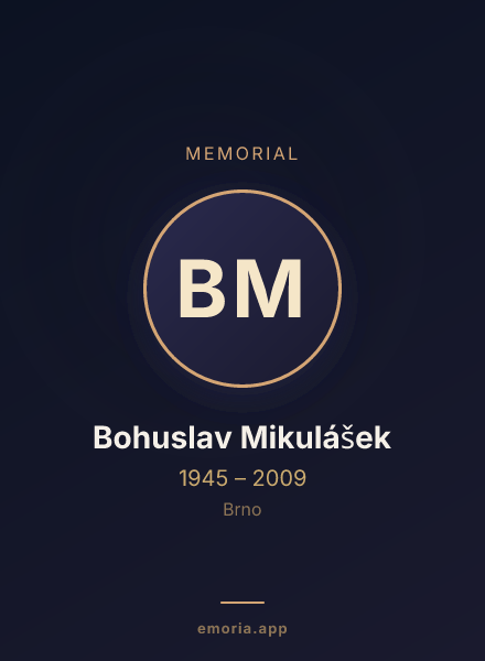 Memorial portrait of Bohuslav Mikulášek