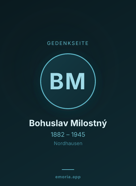 Gedenkportrait von Bohuslav Milostný