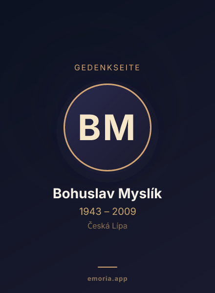Gedenkportrait von Bohuslav Myslík