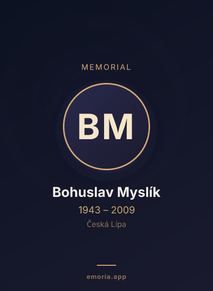 Memorial portrait of Bohuslav Myslík