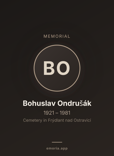 Memorial portrait of Bohuslav Ondrušák